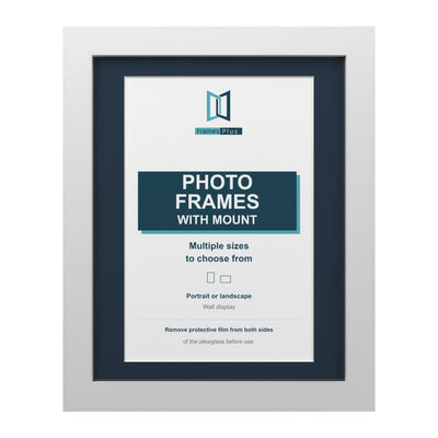 Classic Range White Picture, Photo & Poster Frame with Pacific Blue Mount