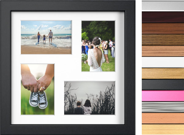 MODERN MULTI PICTURE PHOTO FRAME FOR 4 IMAGES OF 6