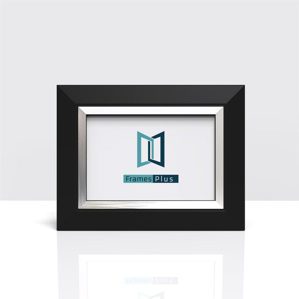 Matrix Range Black With Silver Edge Photo Picture Poster Frames, Large Square Small sizes, Hang or stand in Landscape or Portrait - Framesplus.co.uk