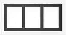 MODERN MULTI PICTURE PHOTO FRAME FOR 3 IMAGES OF 7"X5" WITH QUALITY BLACK MOUNT - Framesplus.co.uk