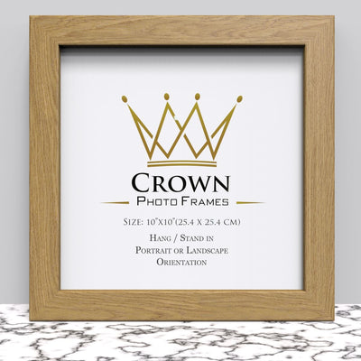 Black White Oak Photo Frame for 10x10 Inches (25.4 x 25.4 cm) Picture Photo, Stand or Hang on wall