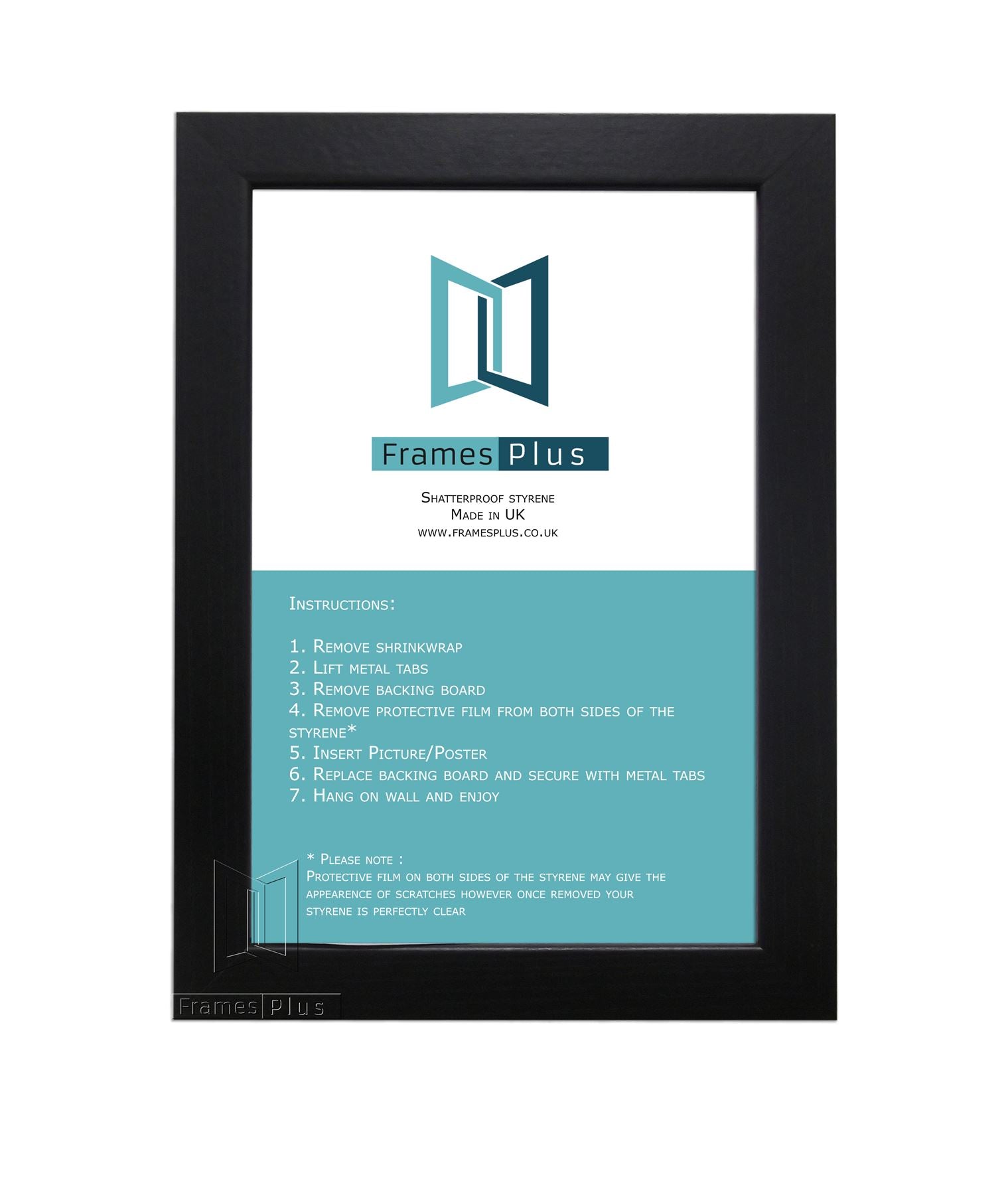 Black White Oak Photo Frame for A4 21 x 29.7 cm (8.27x11.69 Inches) Picture Photo Poster Certificate, Stand or Hang on wall - Framesplus.co.uk
