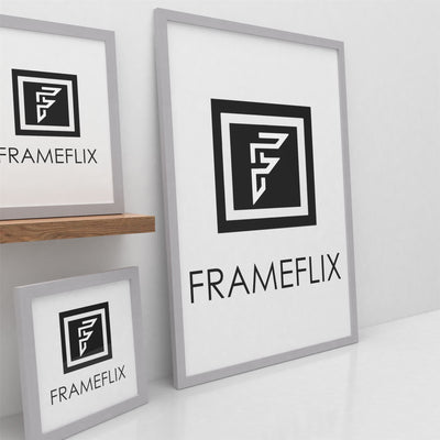 FrameFlix Light Grey Photo Picture Poster Frames Large Square Small A1 A2 A3 A4