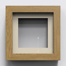 Box Range Oak 25mm Deep Picture Display Frame with 1" Ivory Mount, Memory Box Medals Memorabilia - Framesplus.co.uk