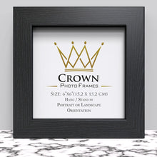 Black White Oak Photo Frame for 6x6 Inches (15.2 x 15.2 cm) Picture Photo, Stand or Hang on wall - Framesplus.co.uk