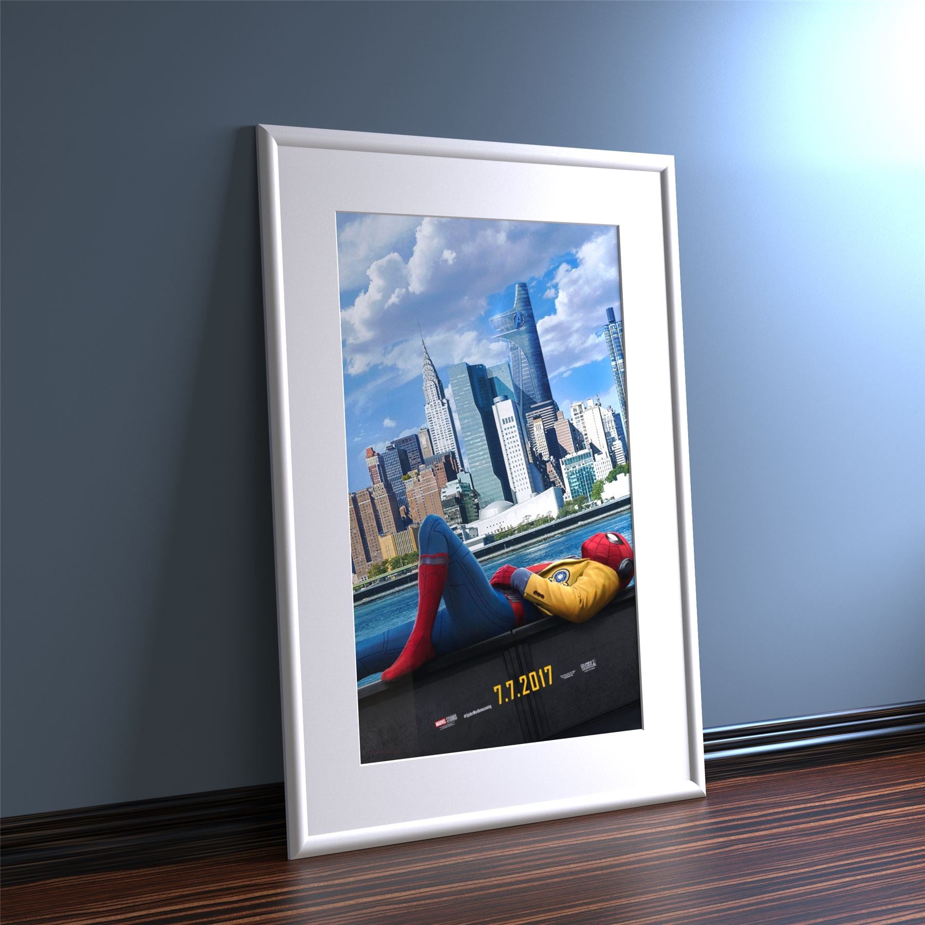 Minimo Range White Picture Photo Poster Frame with White Mount - Framesplus.co.uk
