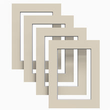 Ivory Matt Mount Pack of 4 mounts for Picture Photo Frames Large Square all Sizes - Framesplus.co.uk