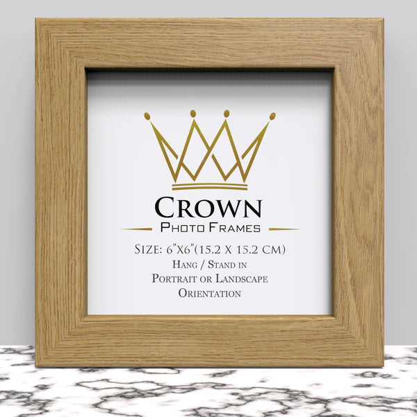 Black White Oak Photo Frame for 6x6 Inches (15.2 x 15.2 cm) Picture Photo, Stand or Hang on wall - Framesplus.co.uk