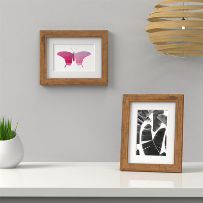Sleek Range Rustic Picture Photo Poster Frame with White Mount