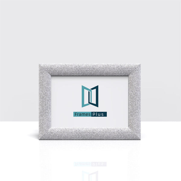 Stardust Range Silver Photo Picture Poster Frames, Large Square Small sizes, Hang or stand in Landscape or Portrait - Framesplus.co.uk