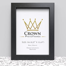 Black White Oak Photo Frame for A4 21 x 29.7 cm (8.27x11.69 Inches) Picture Photo Poster Certificate, Stand or Hang on wall - Framesplus.co.uk