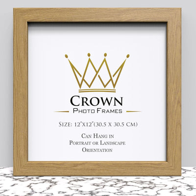 Black White Oak Photo Frame for 12x12 Inches (30.5 x 30.5 cm) Picture Photo Poster, Hang on wall