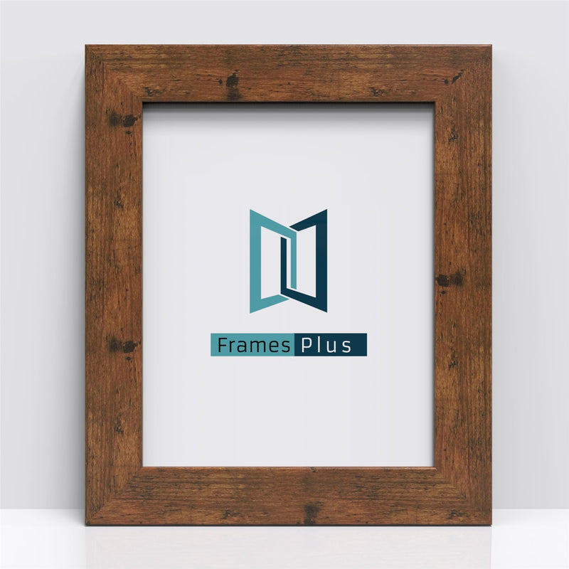 Rustic picture and poster frame displaying the Frames Plus logo in a clean and modern design.