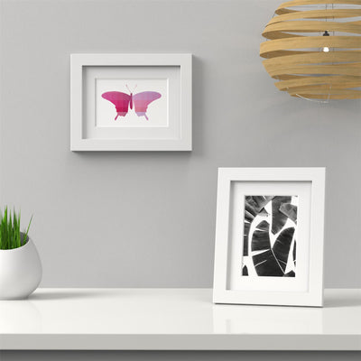 Sleek Range White Picture Photo Poster Frame with White Mount
