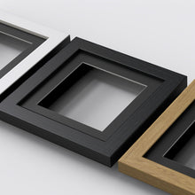 Box Range White 25mm Deep Picture Display Frame with 1" Black Mount, Memory Box Medals Memorabilia - Framesplus.co.uk