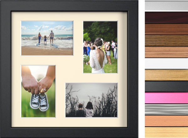 MODERN MULTI PICTURE PHOTO FRAME FOR 4 IMAGES OF 6