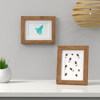 Blok Range Rustic Picture Photo Poster Frame with White Mount