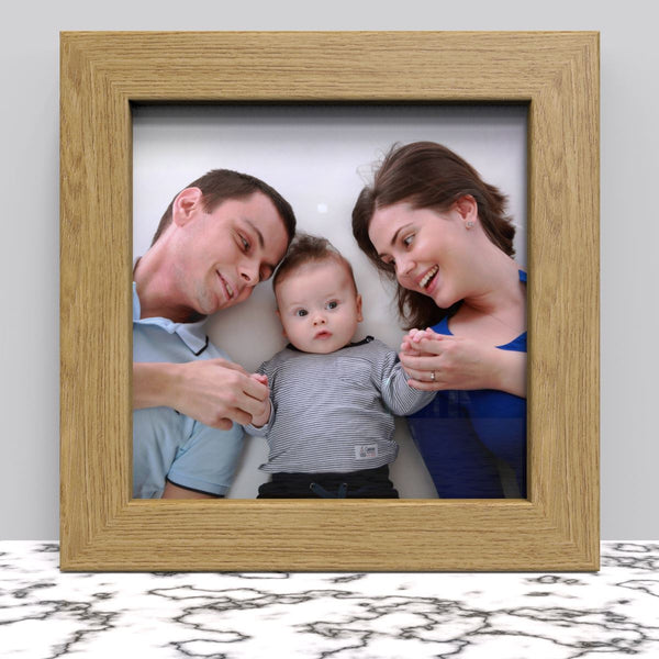 Black White Oak Photo Frame for 7x7 Inches (17.8 x 17.8 cm) Picture Photo, Stand or Hang on wall - Framesplus.co.uk