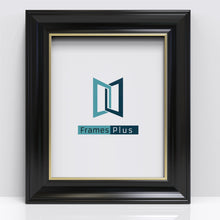 Cornwall Range Black With Gold Edge Photo Picture Poster Frames, Large Square Small sizes, Hang or stand in Landscape or Portrait - Framesplus.co.uk