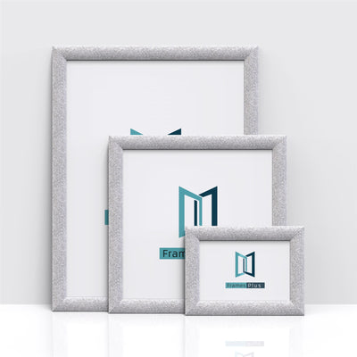 Stardust Range Silver Photo Picture Poster Frames, Large Square Small sizes, Hang or stand in Landscape or Portrait