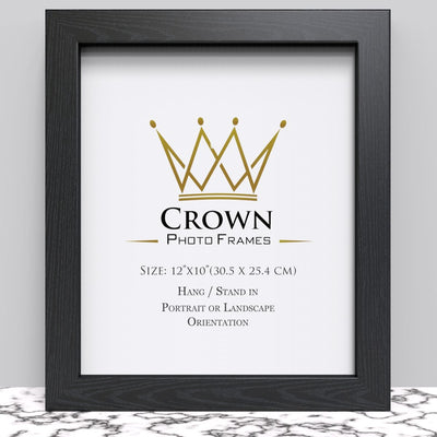 Black White Oak Photo Frame for 12x10 Inches (30.5 x 25.4 cm) Picture Photo Certificate, Stand or Hang on wall