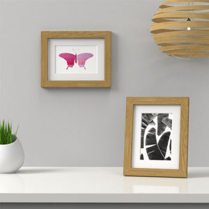 Sleek Range Oak Picture Photo Poster Frame with White Mount