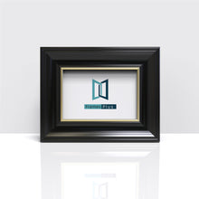 Cornwall Range Black With Gold Edge Photo Picture Poster Frames, Large Square Small sizes, Hang or stand in Landscape or Portrait - Framesplus.co.uk