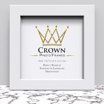 Black White Oak Photo Frame for 7x7 Inches (17.8 x 17.8 cm) Picture Photo, Stand or Hang on wall