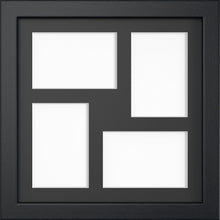 MODERN MULTI PICTURE PHOTO FRAME FOR 4 IMAGES OF 6"X4" WITH QUALITY BLACK MOUNT - Framesplus.co.uk