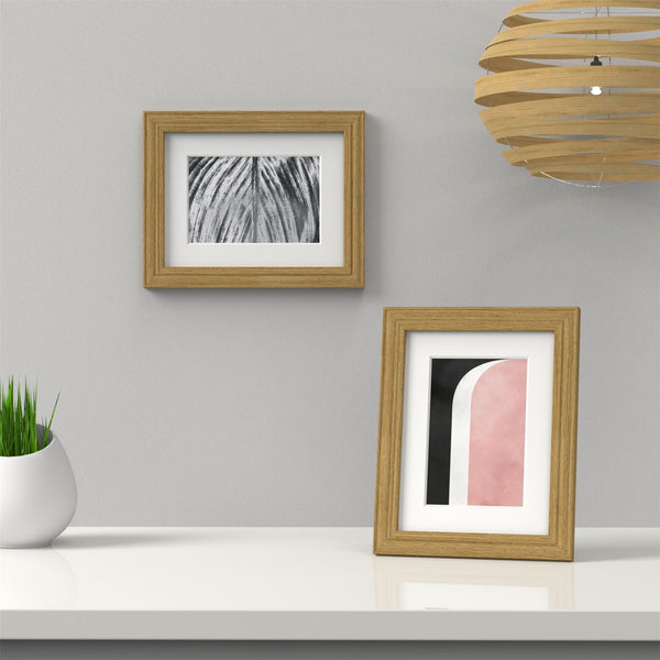 Devon Range Oak Picture Photo Poster Frame with White Mount - Framesplus.co.uk