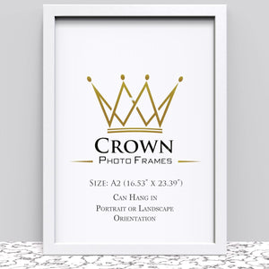 Black White Oak Photo Frame for A2 42 x 59.4 cm (16.53x23.39 Inches) Picture Photo Poster Certificate, Hang on wall