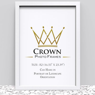 Black White Oak Photo Frame for A2 42 x 59.4 cm (16.53x23.39 Inches) Picture Photo Poster Certificate, Hang on wall