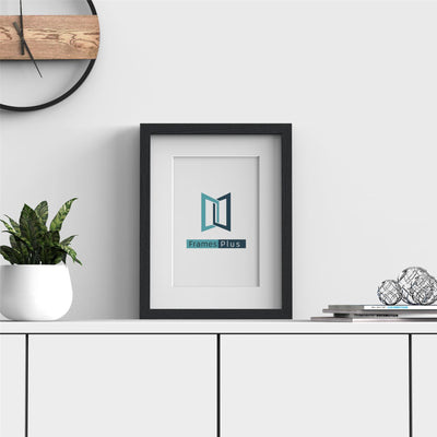 Sleek Range Black Picture Photo Poster Frame with White Mount