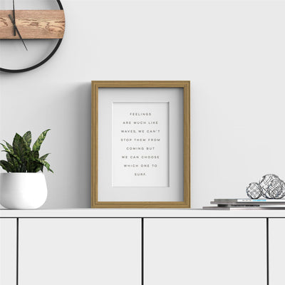 Devon Range Oak Picture Photo Poster Frame with White Mount
