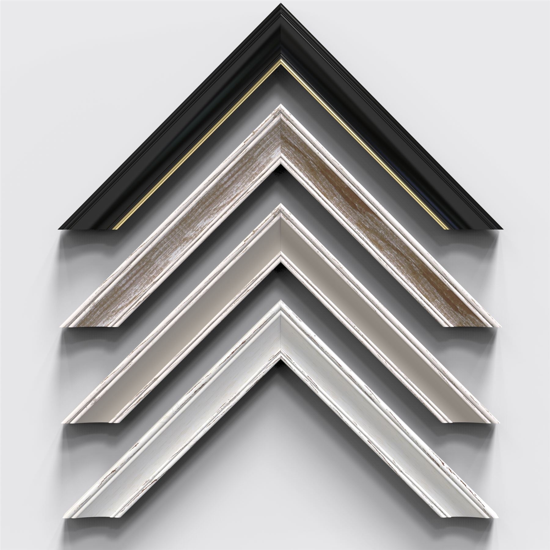 Cornwall Range Black With Gold Edge Photo Picture Poster Frames, Large Square Small sizes, Hang or stand in Landscape or Portrait - Framesplus.co.uk