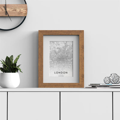 Excel Range Rustic Picture Photo Poster Frame with White Mount