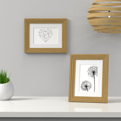 Verona Range Oak Picture Photo Poster Frame with White Mount