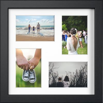 MODERN MULTI PICTURE PHOTO FRAME FOR 4 IMAGES OF 6