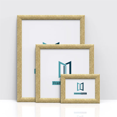 Stardust Range Gold Photo Picture Poster Frames, Large Square Small sizes, Hang or stand in Landscape or Portrait