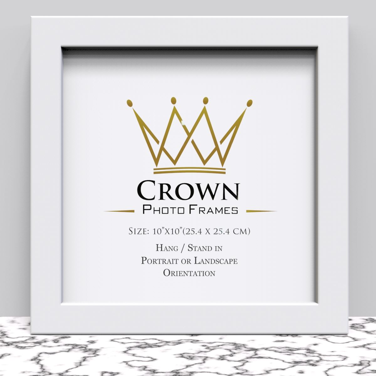 Black White Oak Photo Frame for 10x10 Inches (25.4 x 25.4 cm) Picture Photo, Stand or Hang on wall - Framesplus.co.uk