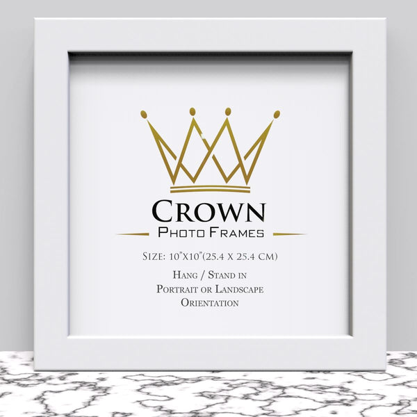 Black White Oak Photo Frame for 10x10 Inches (25.4 x 25.4 cm) Picture Photo, Stand or Hang on wall - Framesplus.co.uk