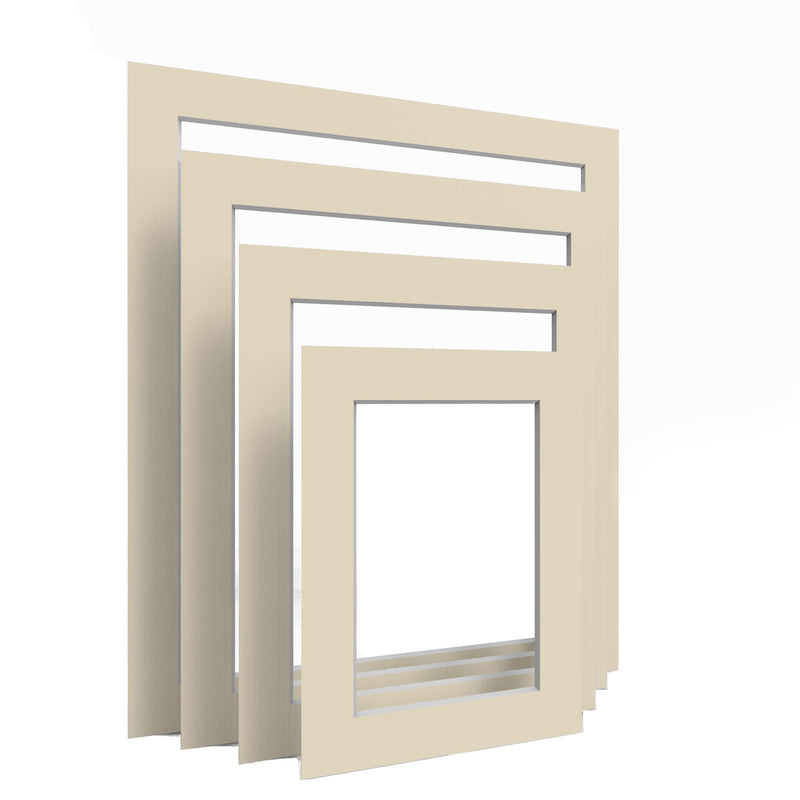 Ivory picture mounts pack of 12 for enhancing photo frames with a clean, professional finish.