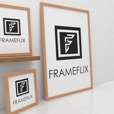 FrameFlix Oak Photo Picture Poster Frames Large Square Small A1 A2 A3 A4 A5