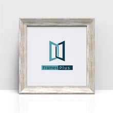 Exmouth Range White Distressed Photo Picture Poster Frames, Large Square Small sizes, Hang or stand in Landscape or Portrait - Framesplus.co.uk