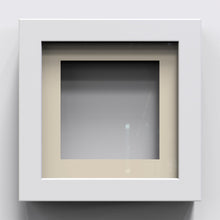 Box Range White 25mm Deep Picture Display Frame with 1" Ivory Mount, Memory Box Medals Memorabilia - Framesplus.co.uk