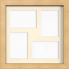 MODERN MULTI PICTURE PHOTO FRAME FOR 4 IMAGES OF 6"X4" WITH QUALITY IVORY MOUNT - Framesplus.co.uk