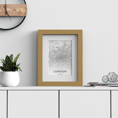 Excel Range Oak Picture Photo Poster Frame with White Mount