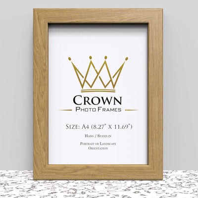 Black White Oak Photo Frame for A4 21 x 29.7 cm (8.27x11.69 Inches) Picture Photo Poster Certificate, Stand or Hang on wall