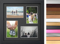 MODERN MULTI PICTURE PHOTO FRAME FOR 4 IMAGES OF 6"X4" WITH QUALITY BLACK MOUNT