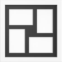 MODERN MULTI PICTURE PHOTO FRAME FOR 4 IMAGES OF 6"X4" WITH QUALITY BLACK MOUNT - Framesplus.co.uk
